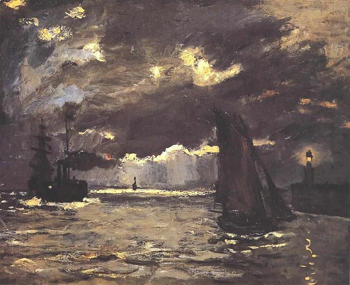 Claude Monet A Seascape, Shipping by Moonlight oil painting picture